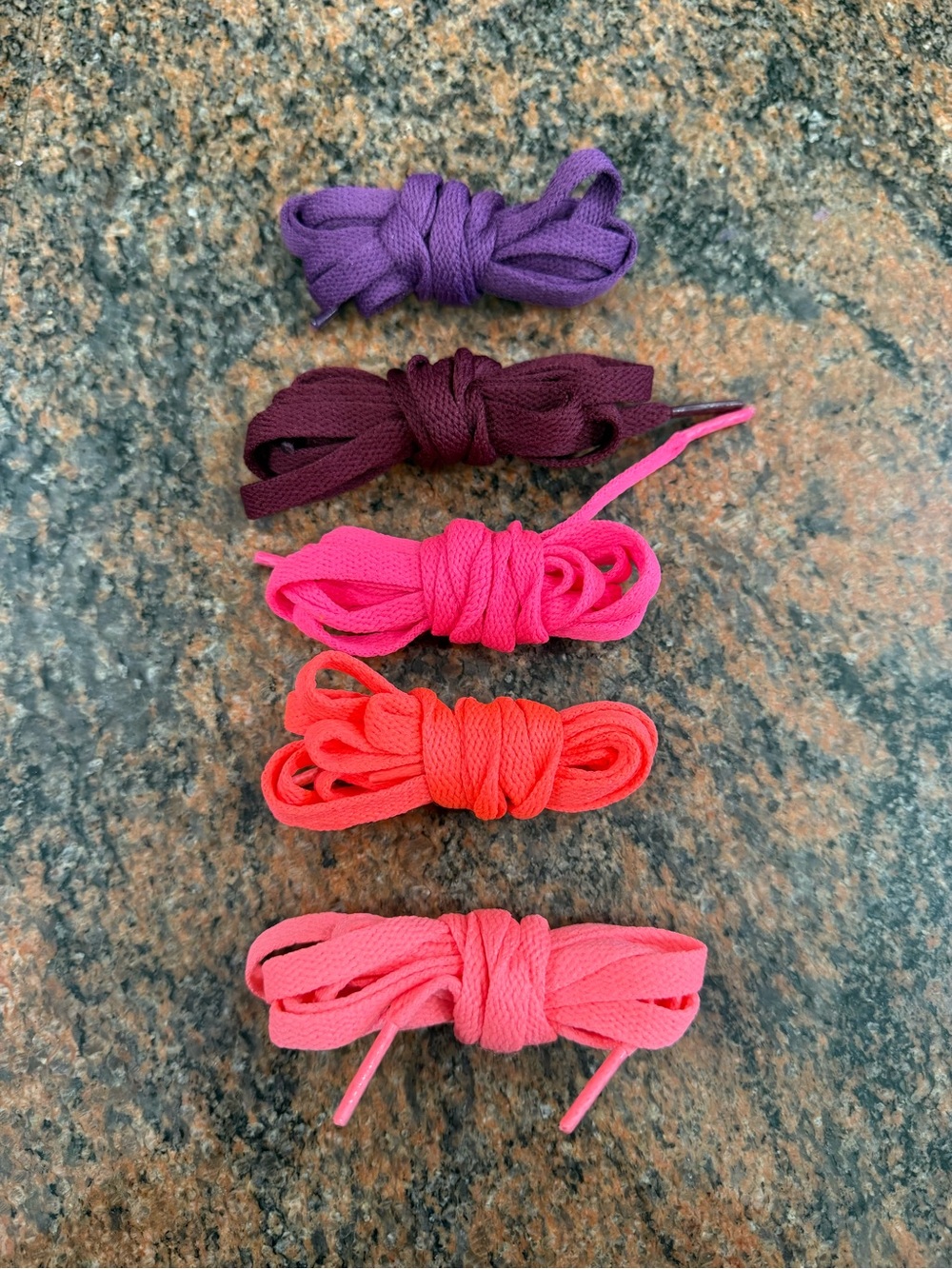 5 Pack Flat Sneaker Shoelaces - Purples, Pinks & Berry Mix